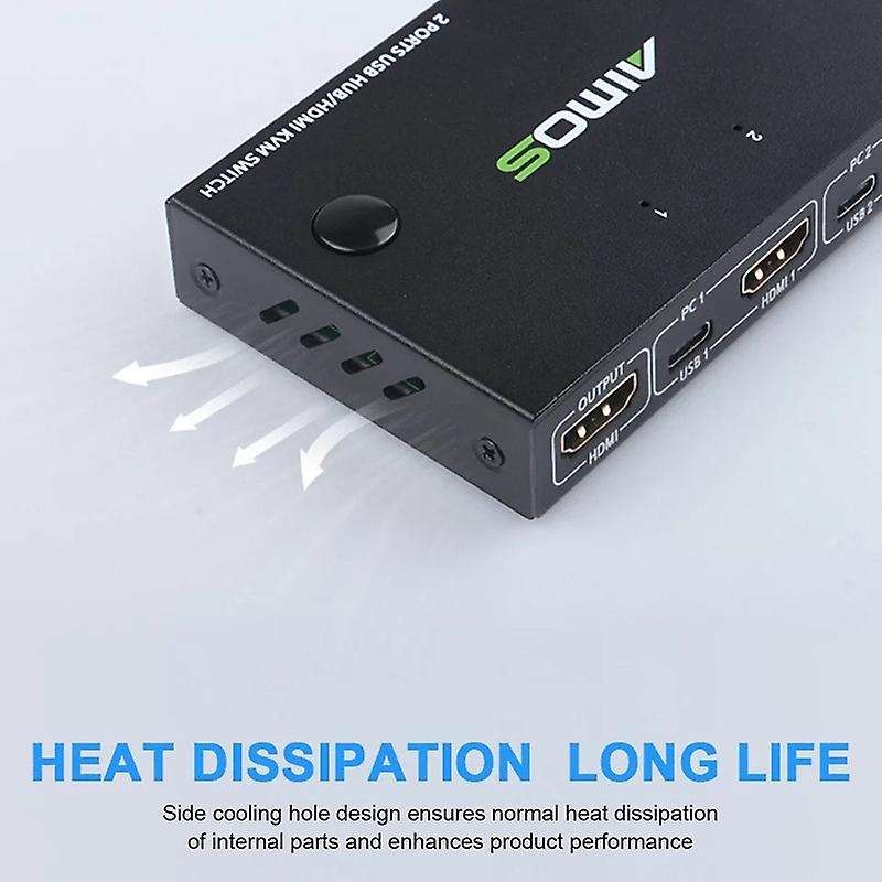 Aimos 2 In 1 Out Splitter for 2 Pc Sharing Keyboard Printer Plug