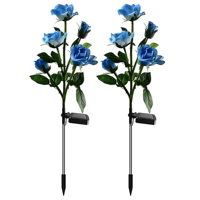 5 Head Head Led Solar Rose Garden Lamp Outdoor for Yard Lawn Path C
