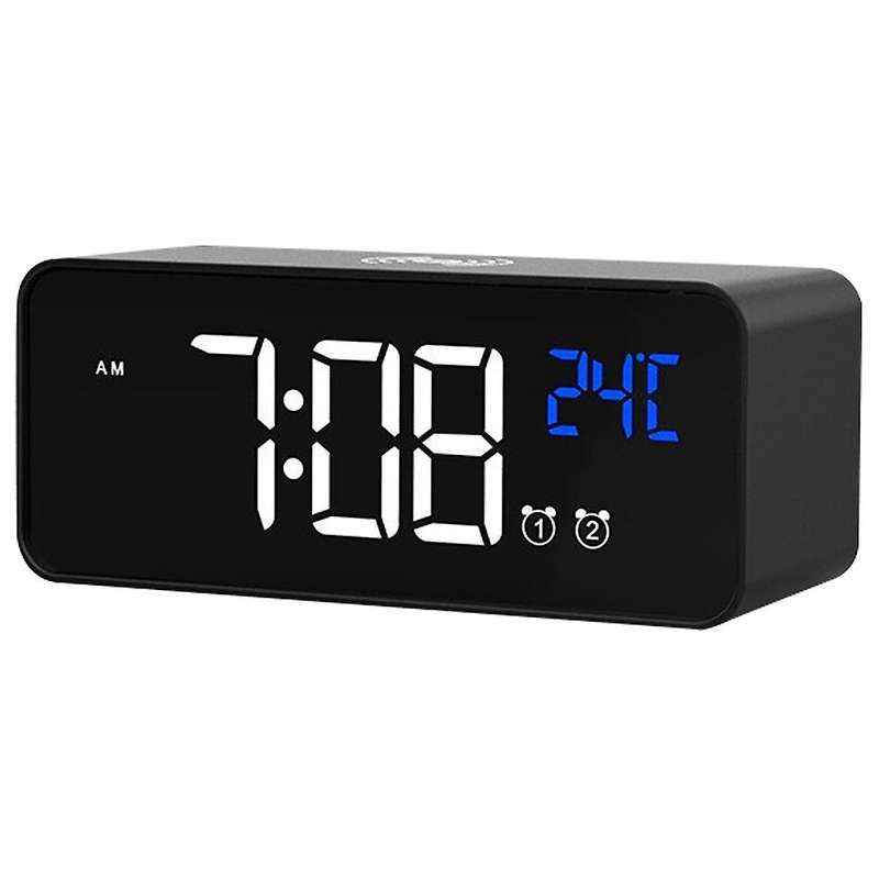 Digital Alarm Clock with Wireless Charging,digital Clock (black)
