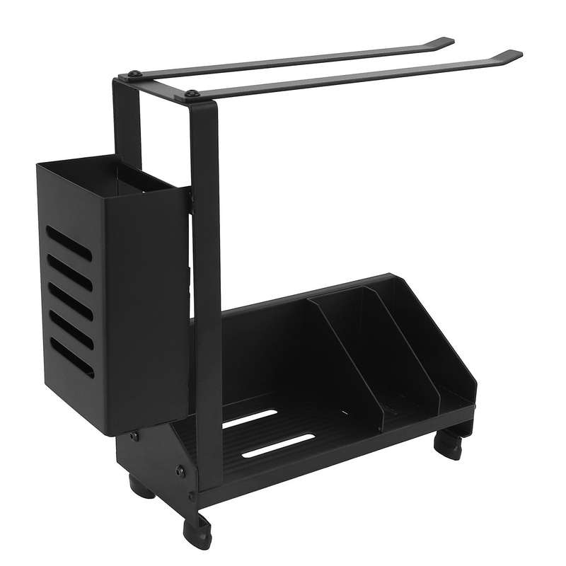 Kitchen Sink Sponge Holder Organizer + Towel Rack and Brush Holder
