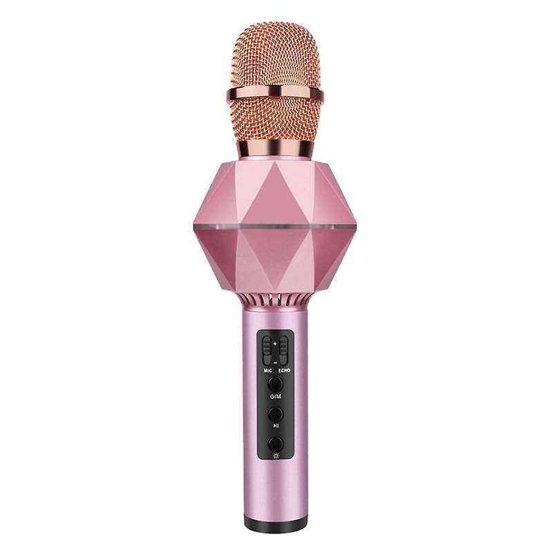 Bluetooth Condenser Karaoke Mic Dazzle Color Handheld Stereo Pink
