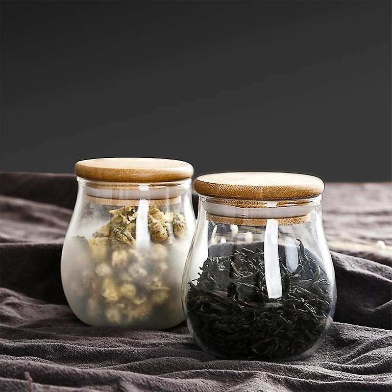Mini Glass Bottles with Lid Clear Glass Container (transparent)