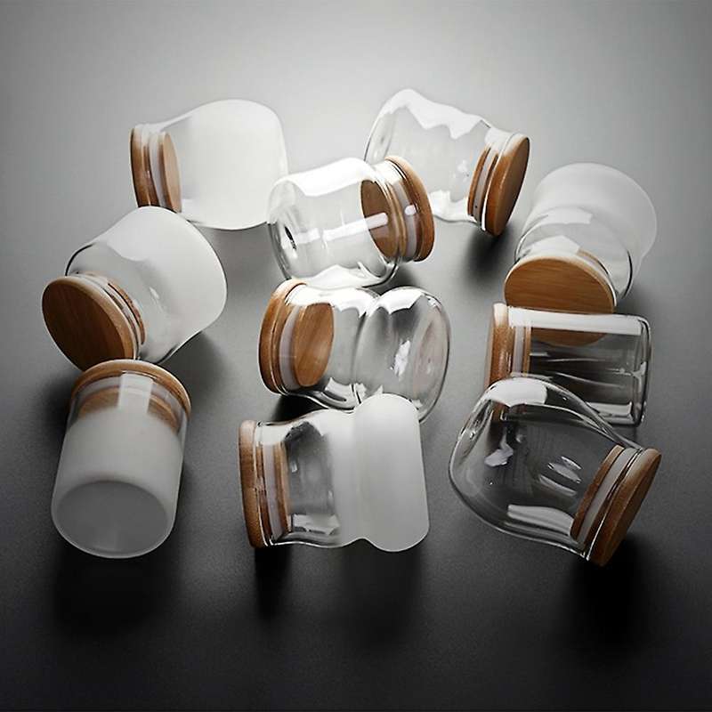 Mini Glass Bottles with Lid Clear Glass Container (transparent)
