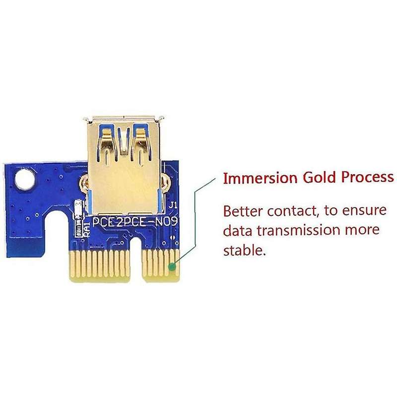 3pcs Pci-e 1x to 16x Enhanced Powered Riser Adapter Card Blue Ver009s