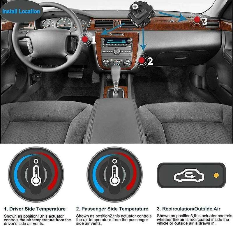 Set Of 2 Heater Blend Door Actuator for Corvette Impala Malibu 04-13