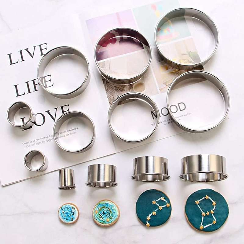 36 Pieces Round Cookie Cutters Set Cookie Cutter Set Biscuit Plain