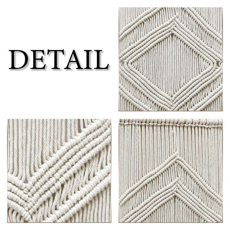Bohemian Macrame Wall Hanging Tapestry Beige Home Art Decoration