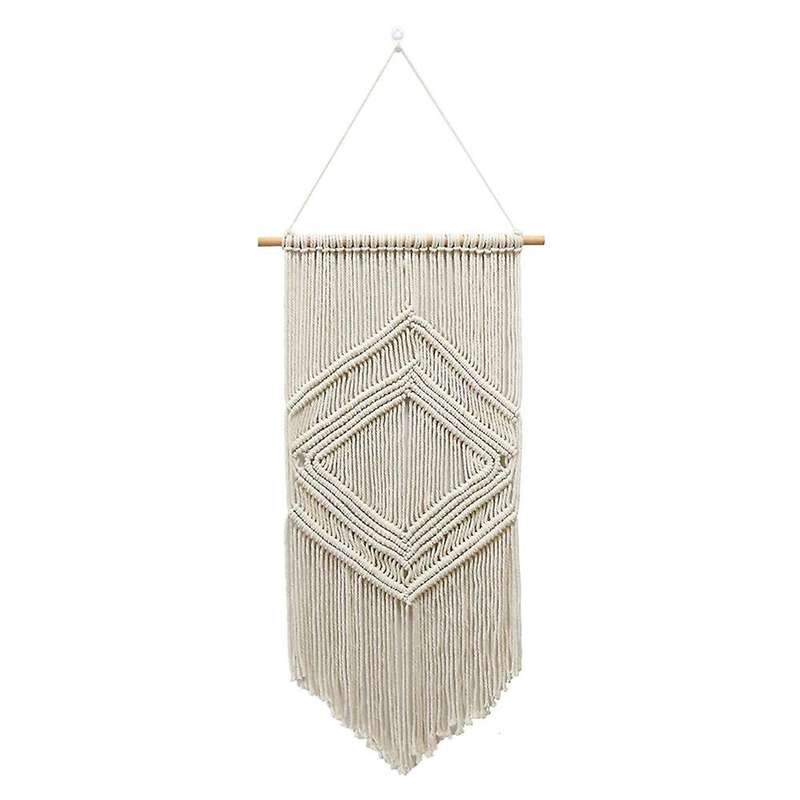 Bohemian Macrame Wall Hanging Tapestry Beige Home Art Decoration
