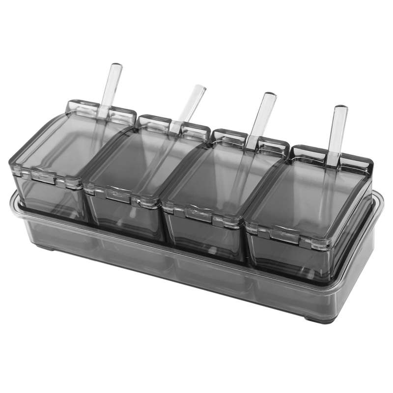 4pcs Spice Jars Seasoning Box Seasoning Rack Spice Racks Pots