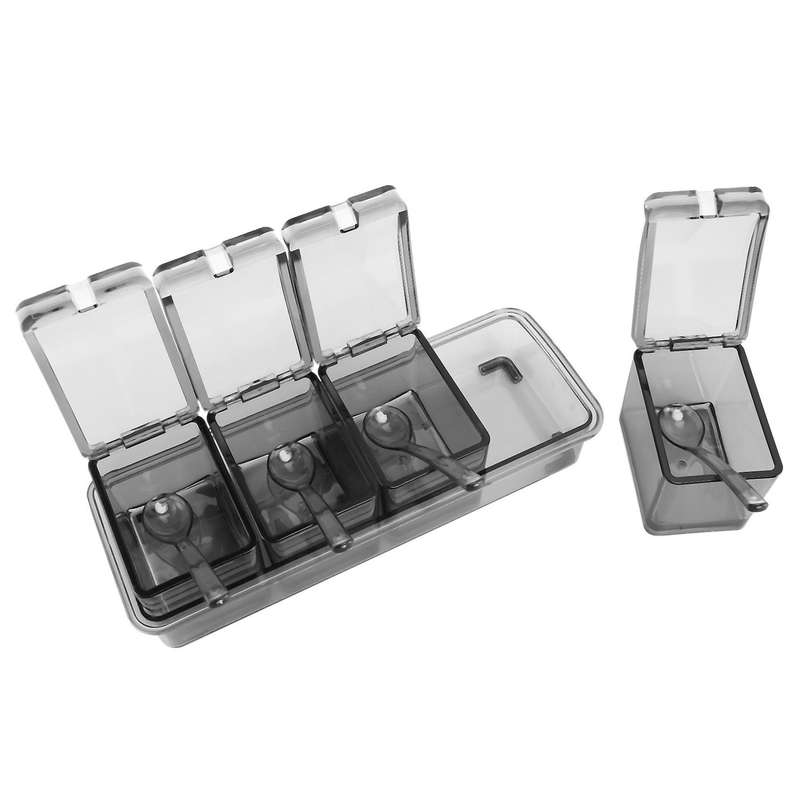 4pcs Spice Jars Seasoning Box Seasoning Rack Spice Racks Pots