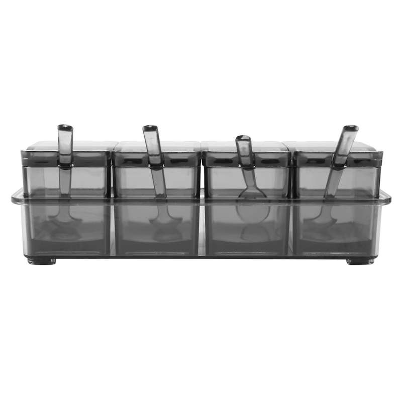 4pcs Spice Jars Seasoning Box Seasoning Rack Spice Racks Pots
