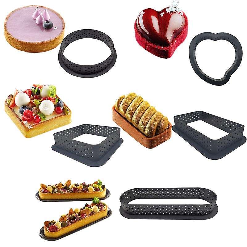 Diy Tart Ring Mold Cake Tools Dessert Cutter Perforated Mousse Circle