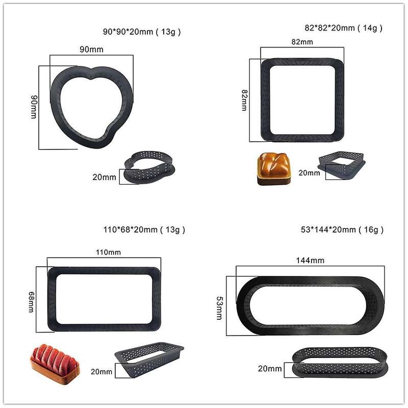 Diy Tart Ring Mold Cake Tools Dessert Cutter Perforated Mousse Circle