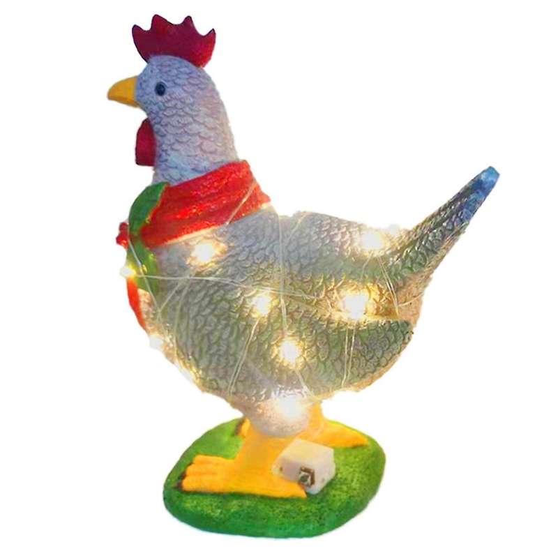 Light-up Chicken with Scarf Holiday Decor Led for Garden Patio , L
