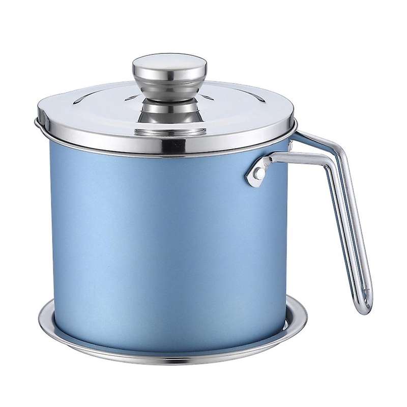 Bacon Grease Container 1.6l Cooking Oil Storage Can(blue)