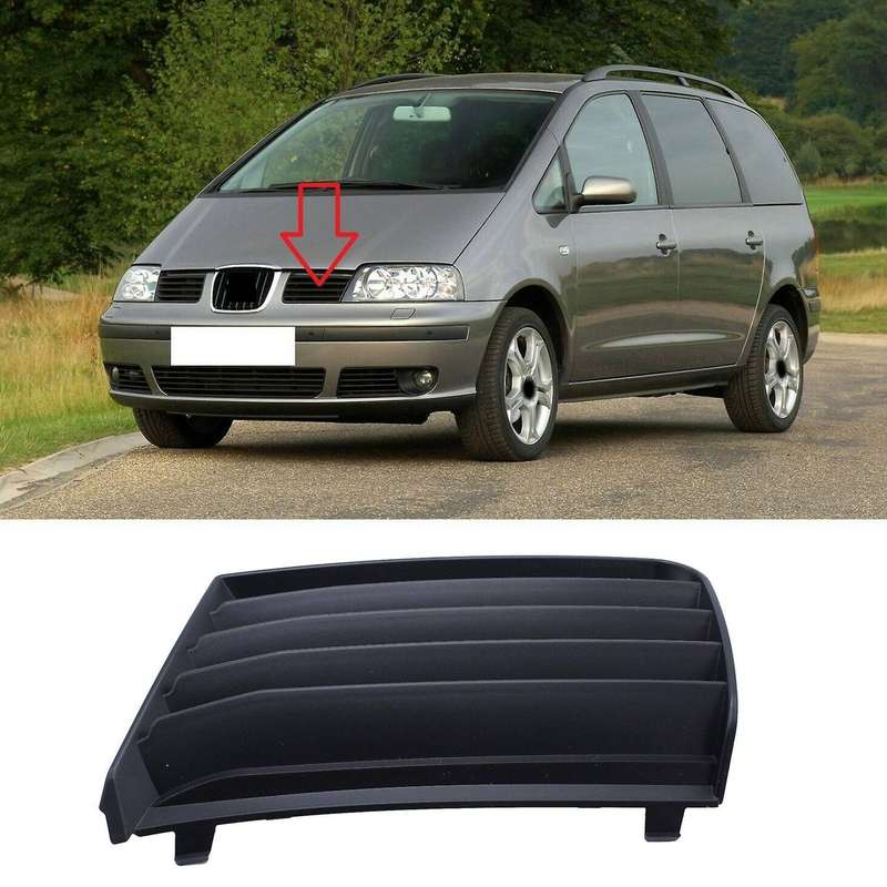 For Seat Alhambra Front Upper Bumper Grille 7m785365301c Left