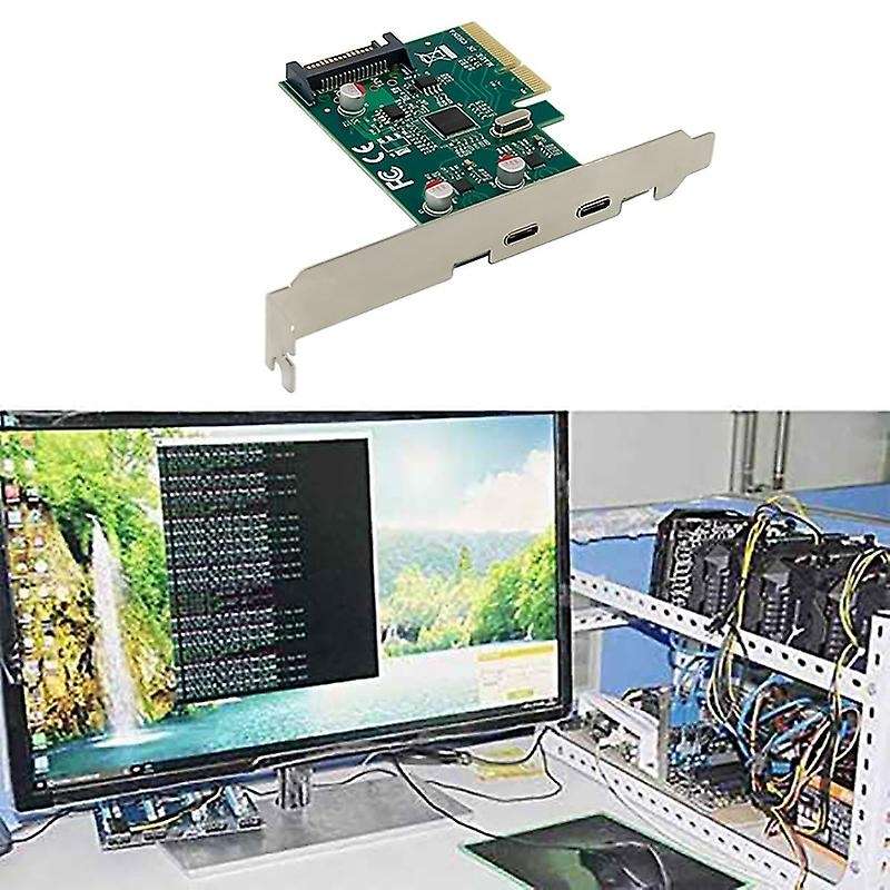 Pci-e to 2 Ports Usb3.1 Type-c 10 Gbps High-speed Rear Expansion Card