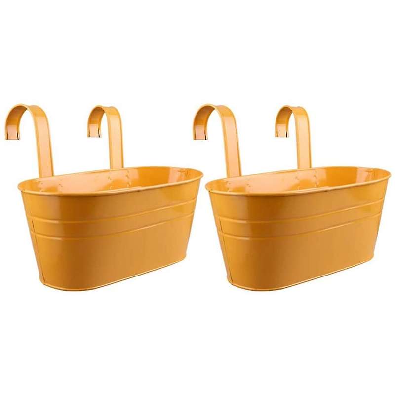 2 Pcs Flower Pot with Detachable Hook, Outdoor Flower Pot (orange)