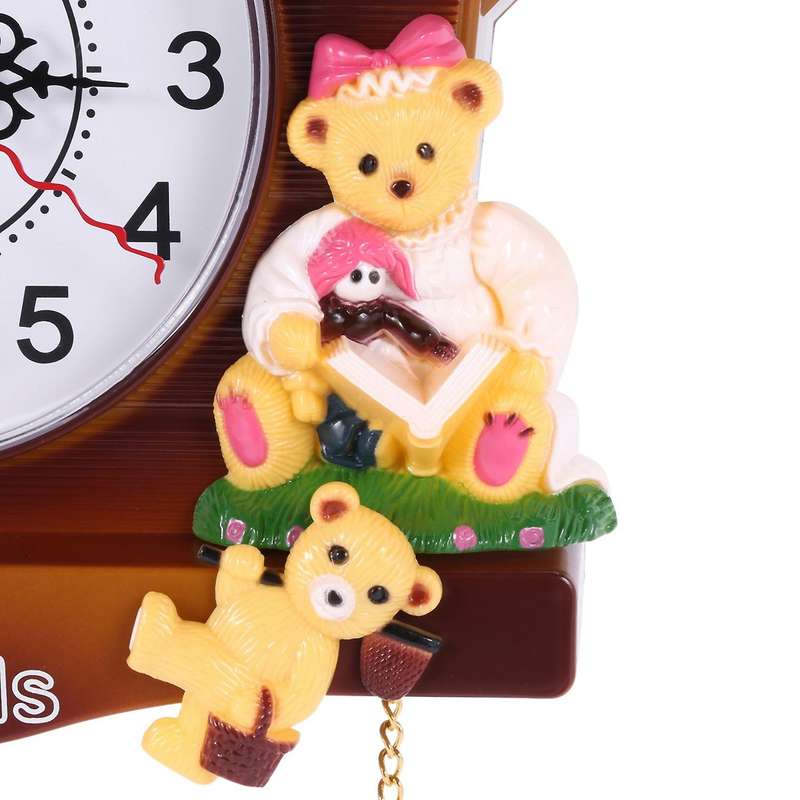 Wooden Cuckoo Handcraft Carving Living Room Wall Clock Timer Alarm