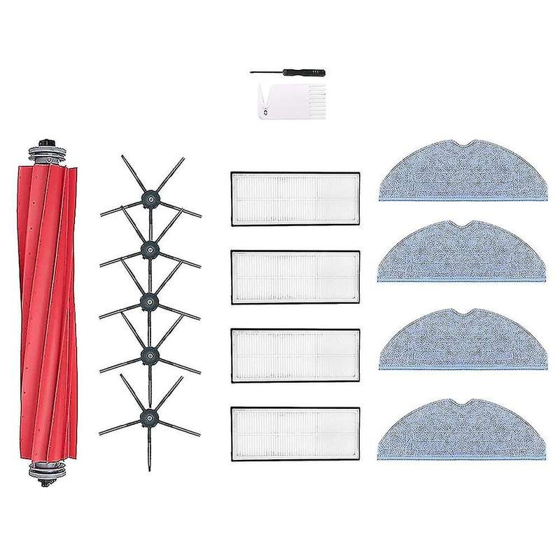 Roller Brush Side Brush Hepa Filter Mop Cloths for Roborock S7 T7s, A