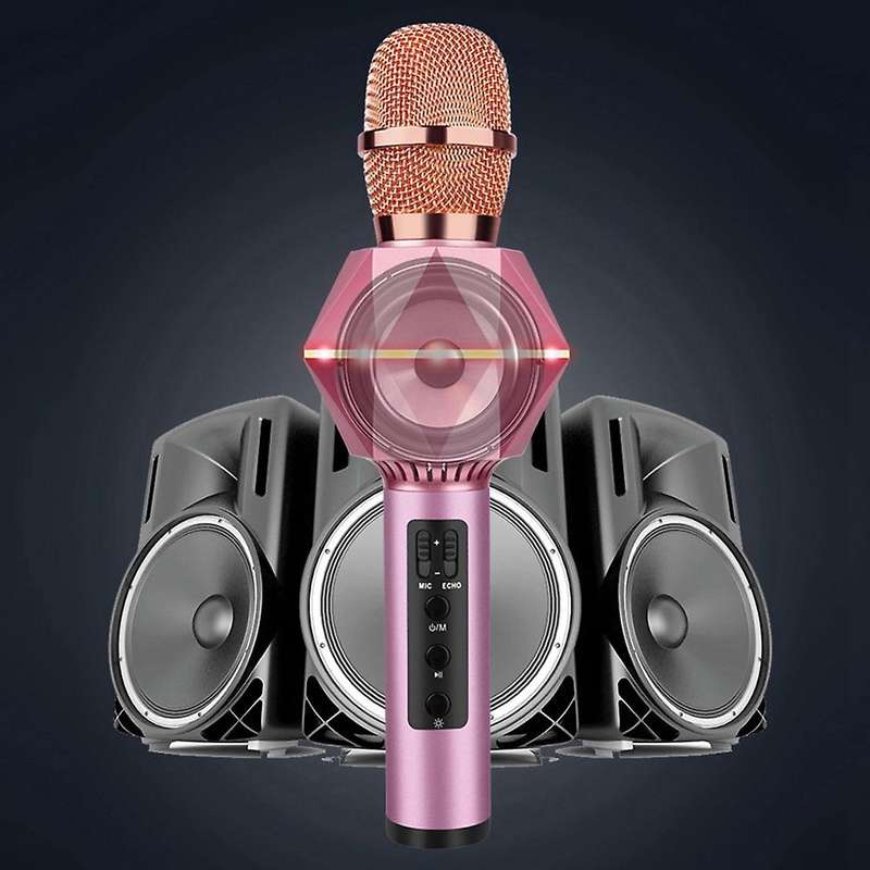 Bluetooth Condenser Karaoke Mic Dazzle Color Handheld Stereo Gold