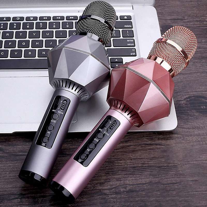 Bluetooth Condenser Karaoke Mic Dazzle Color Handheld Stereo Gold