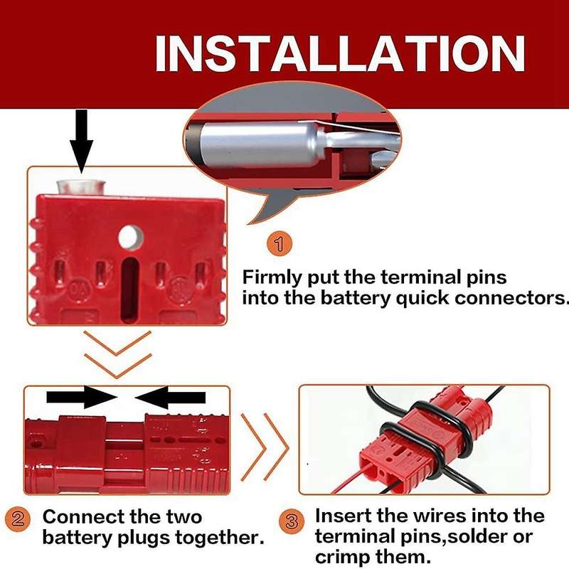 4pcs 2-4 Awg175a Battery Power Connector 12-36v for Winch Trailer