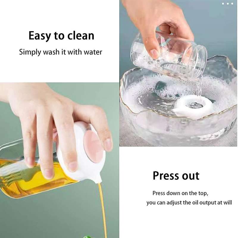3 Pcs Oil Dispenser Bottle,with Silicone Brush,for Cooking,bbq,baking