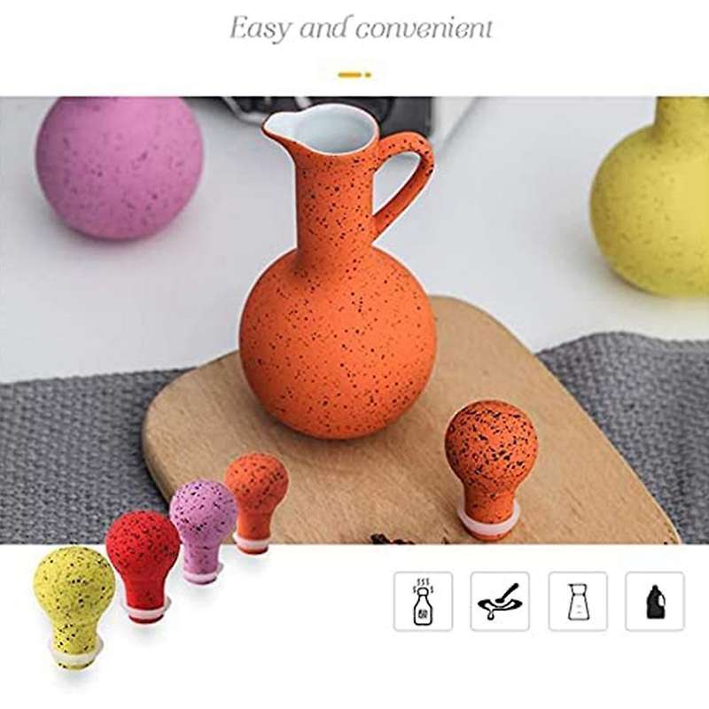 2 Pcs Ceramic Seasoning Bottle Household Oil Vinegar Bottle Yellow