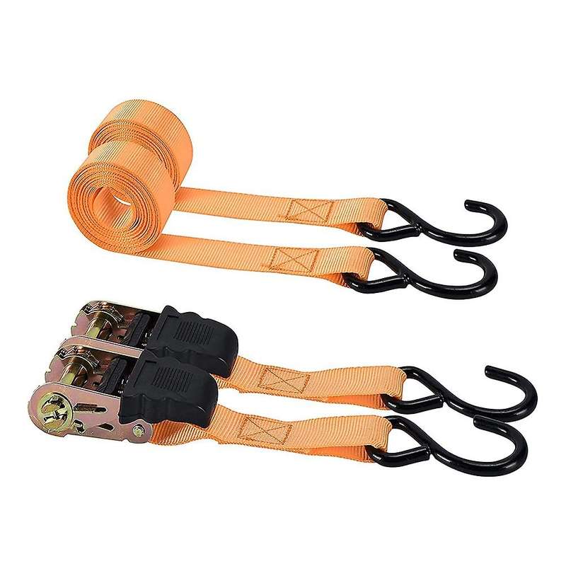 Ratchet Strap Set 2 Pieces, Coated Chrome-molybdenum S Hook