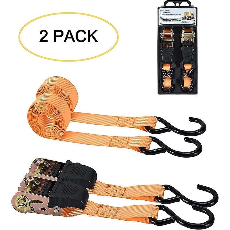Ratchet Strap Set 2 Pieces, Coated Chrome-molybdenum S Hook