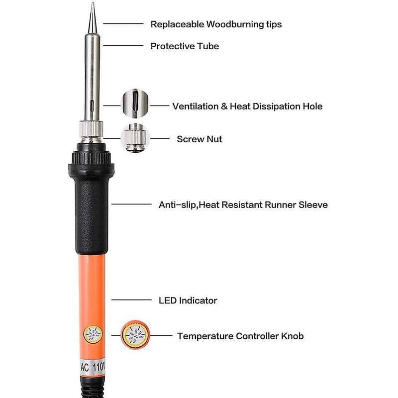 Woodburning Tool with Soldering Iron Temperature Adjustable Us Plug