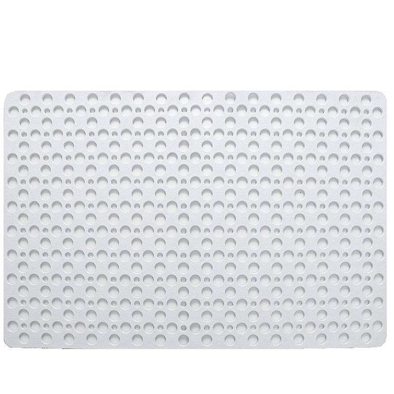 Tpe Bathroom Floor Shower Mats Anti Slip with Suction Cups White
