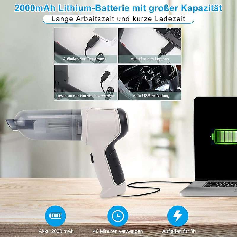 4in1 120w 9000pa Wireless Car Vacuum Cleaner Cyclonic Suction Home