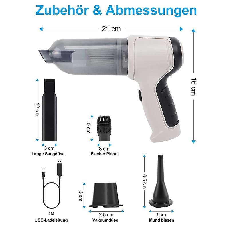 4in1 120w 9000pa Wireless Car Vacuum Cleaner Cyclonic Suction Home
