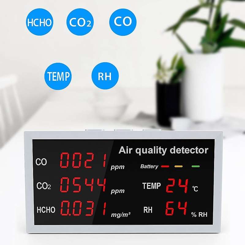 Detector Led Display Co Co2 Hcho Temperature Humidity Monitor
