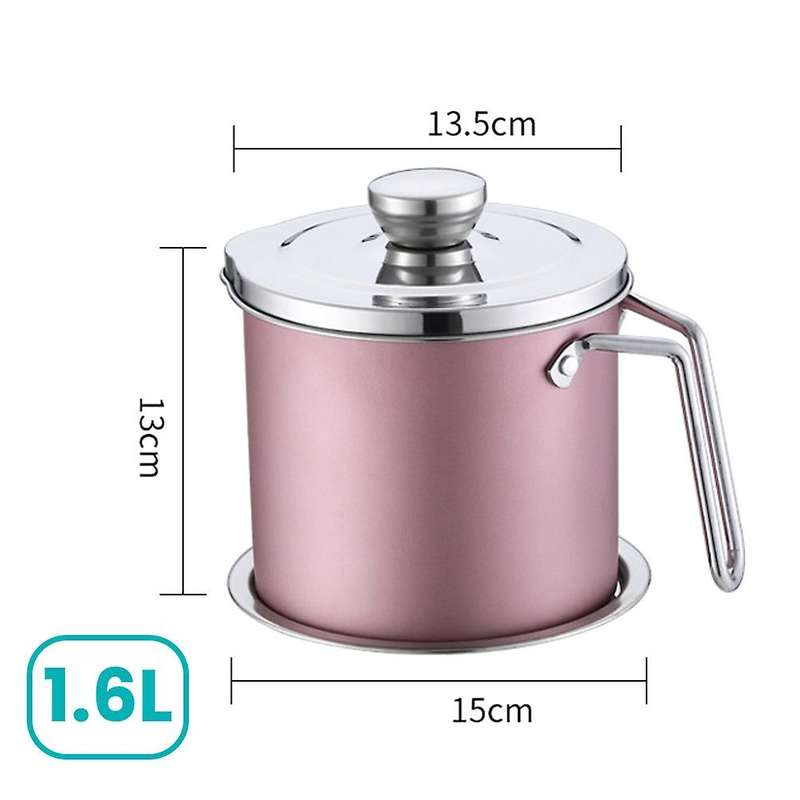Bacon Grease Container 1.6l Cooking Oil Storage Can(pink)