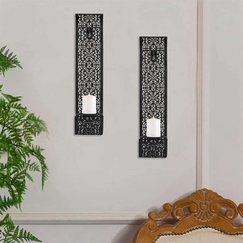 2x Wall-mount Pillar Candles Holders for Room Decoration Candle Stand
