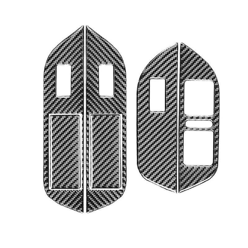Carbon Fiber Car Window Panel Switch Button Frame Cover Trim Sticker