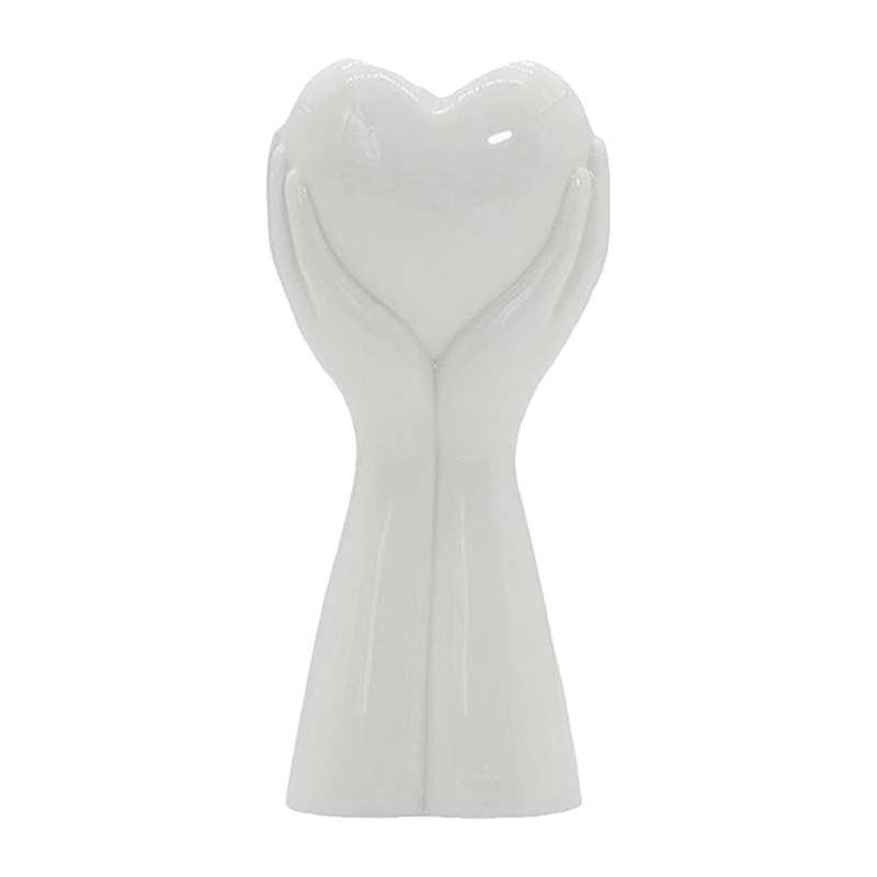 Ceramic Human Heart In Hand Flower Vase Creative Sculpture Flower Pot
