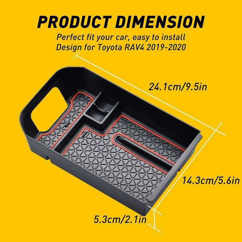 Center Console Storage Armrest Box Organizer for Toyota Rav4 19-20