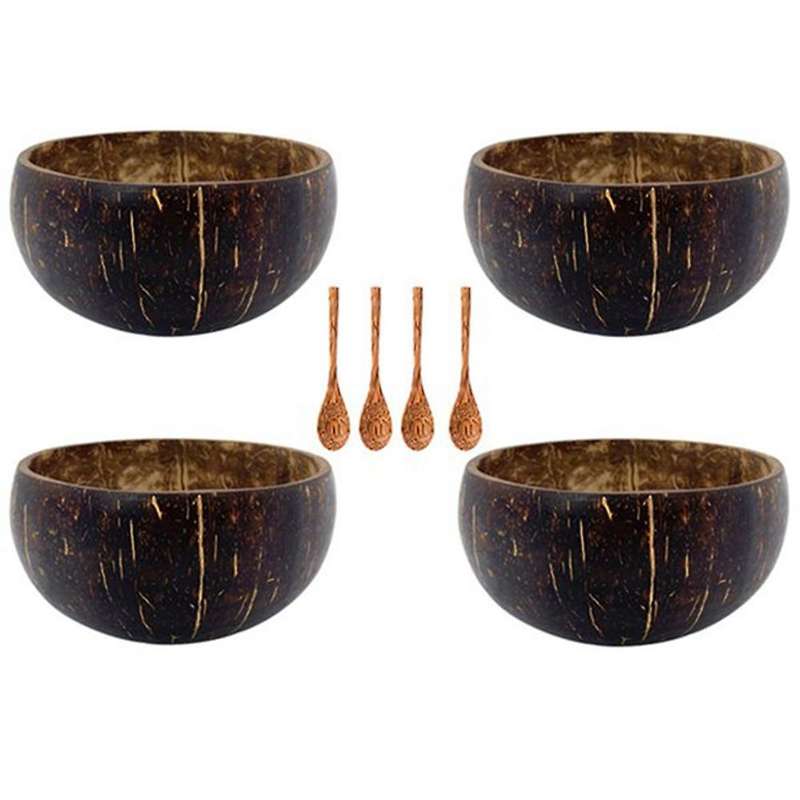Natural Coconut Shell Bowl Spoon Set Creative Coconut Bowls