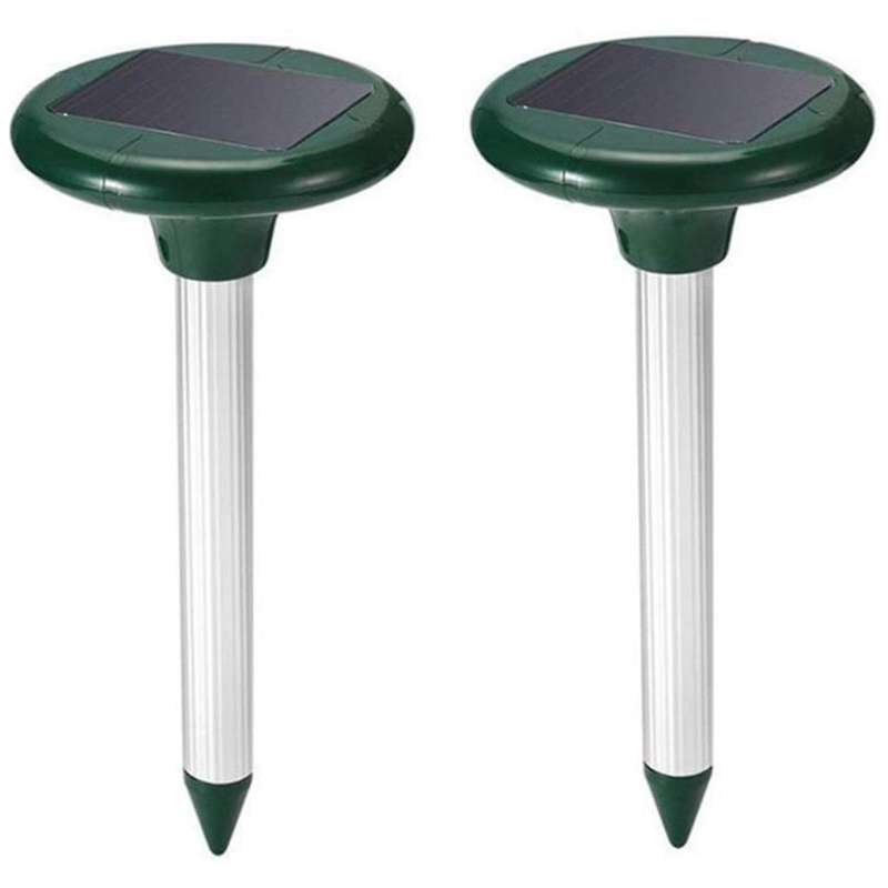 2 Pcs Mole Repeller Ultrasonic Solar Snake Repeller Vole Repeller