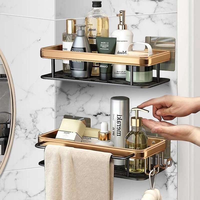 Punch-free Bathroom Shelf Shelves Shampoo Shower Storage Rack Parts
