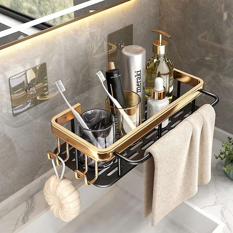 Punch-free Bathroom Shelf Shelves Shampoo Shower Storage Rack Parts