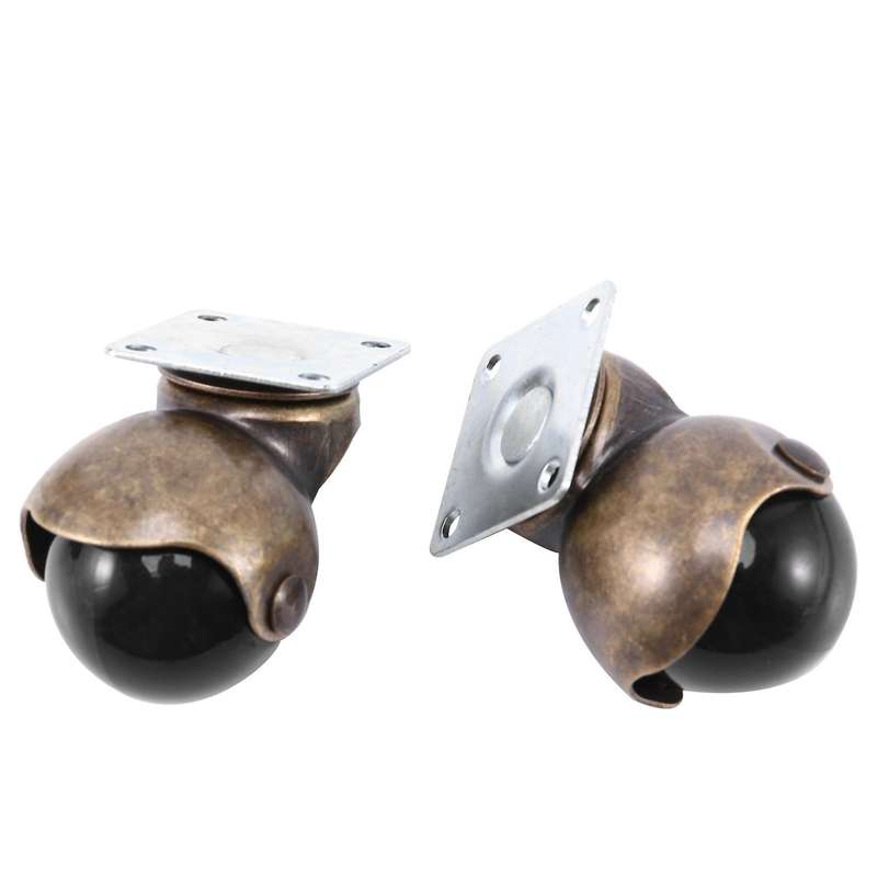 [4 Pack] Swivel Top Plate Wheels, Antique Bronze (1.5-inch No Brake)