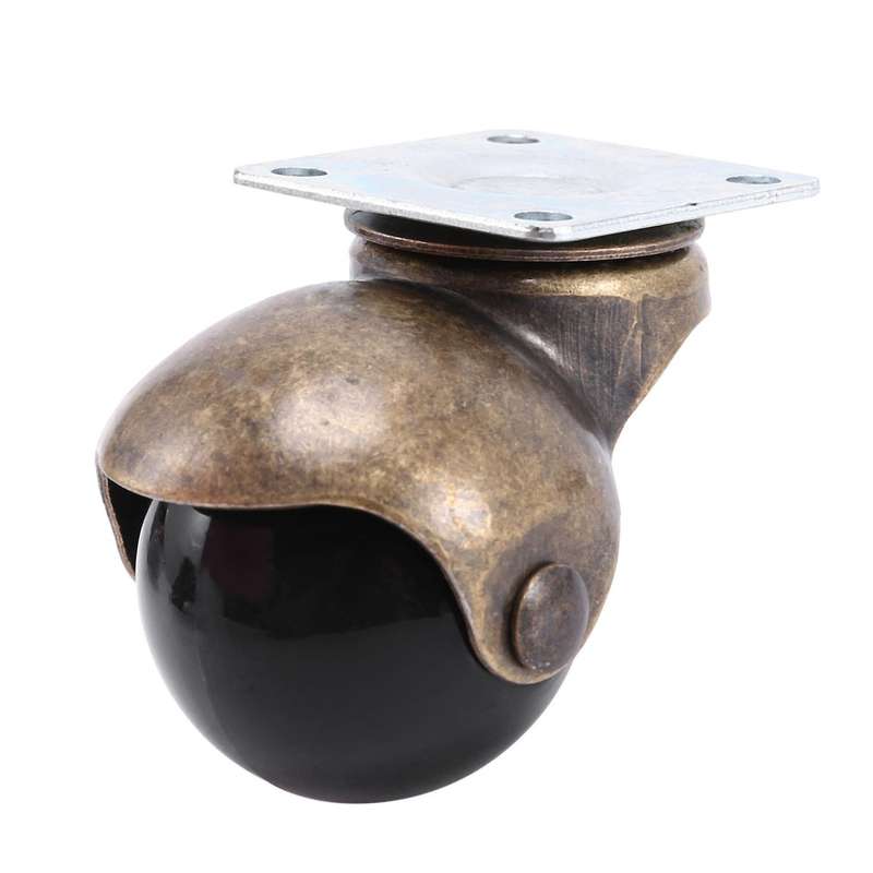 [4 Pack] Swivel Top Plate Wheels, Antique Bronze (1.5-inch No Brake)