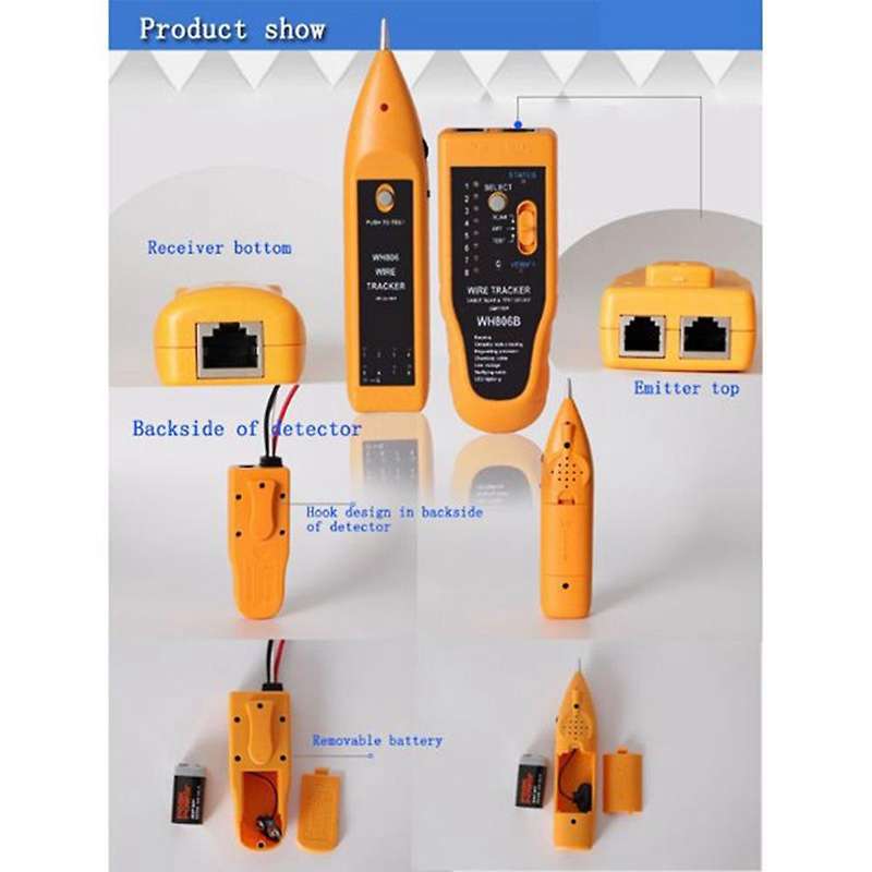 Wh806b Telephone Wire Tracker Network Cable Tester for Cat5 Cat5e