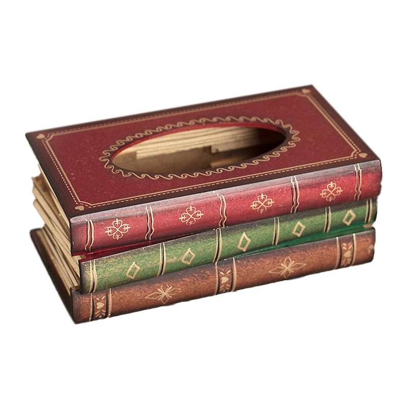 Retro Style Tissue Box Rectangle Napkin Paper Holder Storage Box C