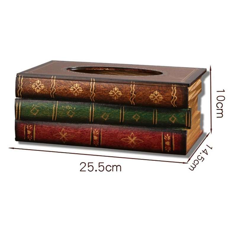 Retro Style Tissue Box Rectangle Napkin Paper Holder Storage Box C